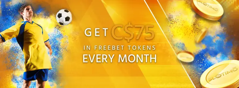 Slotimo Monthly C$75 Free Bet Tokens for Canadian Players