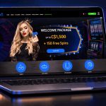Slotimo Casino Canada homepage on laptop screen with welcome bonus and online casino interface